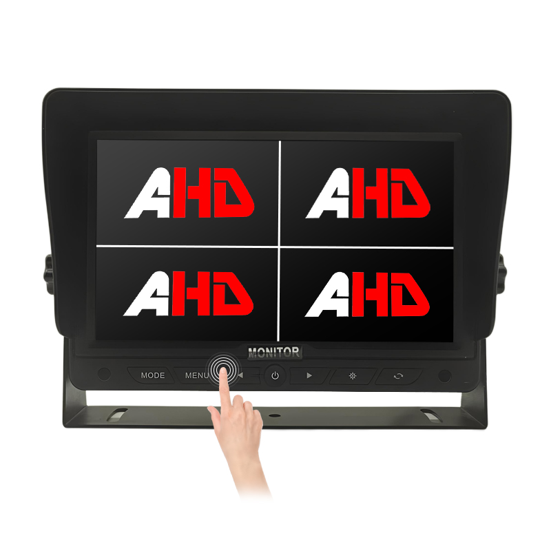 7 इंच क्वाड स्प्लिट स्क्रीन AHD टच बटणे रिव्हर्सिंग मॉनिटर